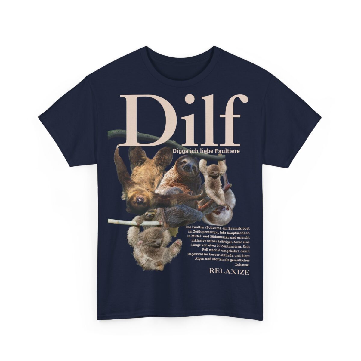 DILF - Digga ich liebe Faultiere | Frontprint | Unisex Tee  | Heavy Cotton – Bild 16