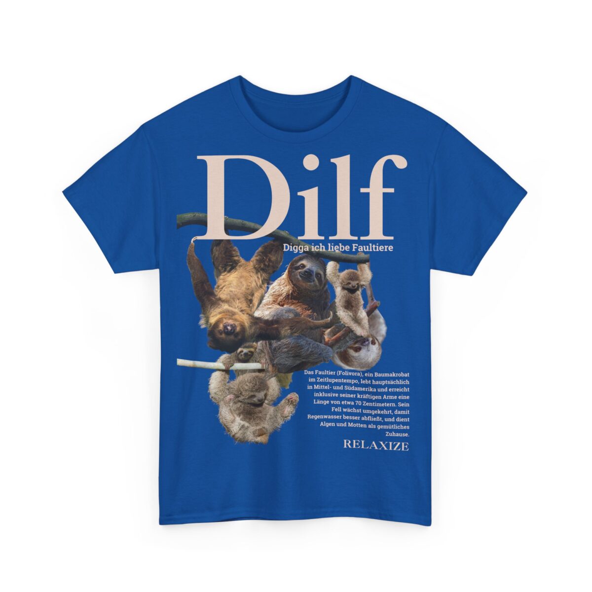 DILF - Digga ich liebe Faultiere | Frontprint | Unisex Tee  | Heavy Cotton – Bild 14