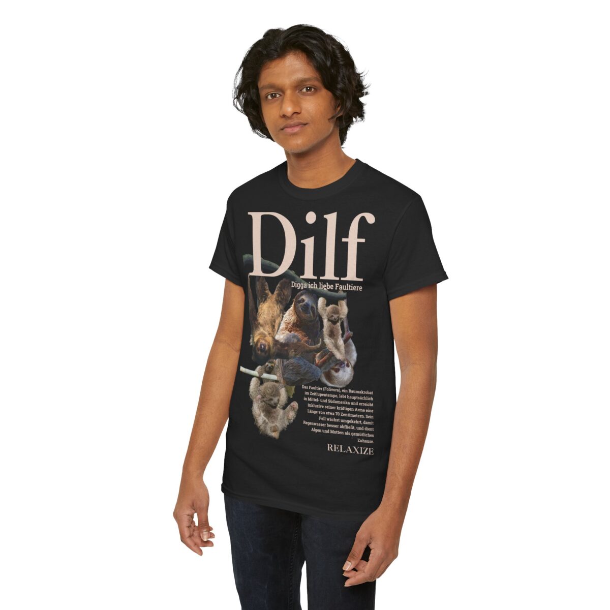 DILF - Digga ich liebe Faultiere | Frontprint | Unisex Tee  | Heavy Cotton – Bild 6