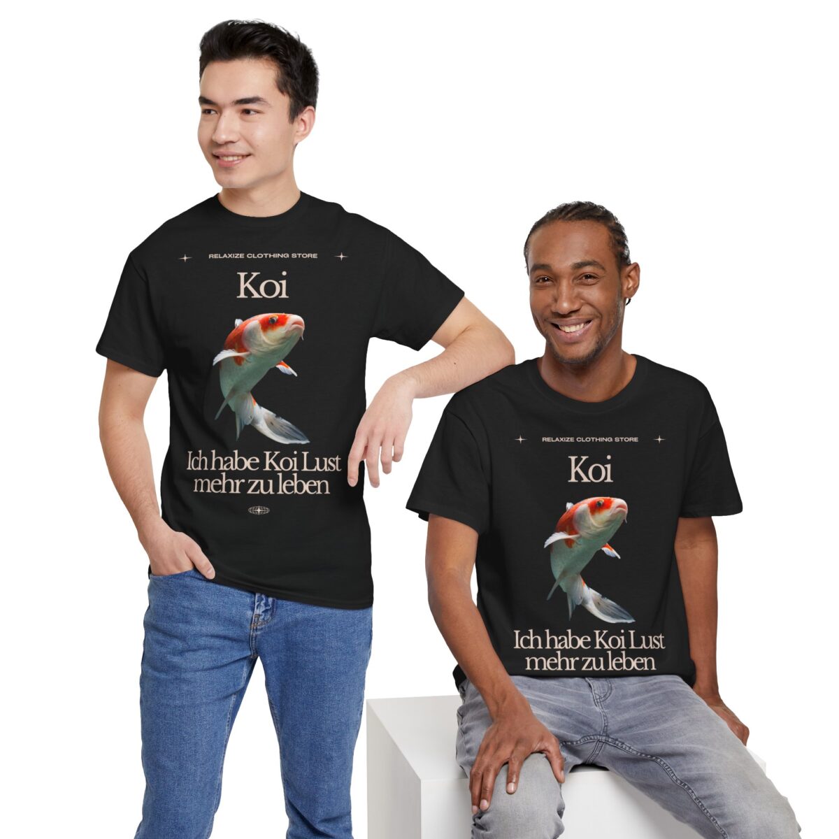Ich hab Koi Lust mehr zu leben | Frontprint | Unisex Tee  | Heavy Cotton – Bild 8