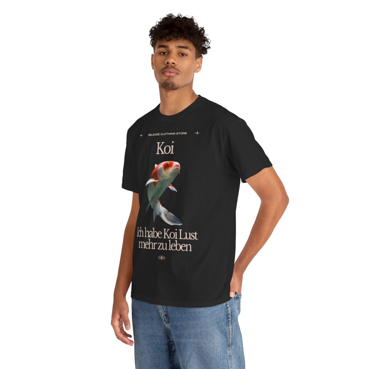 Ich hab Koi Lust mehr zu leben | Frontprint | Unisex Tee  | Heavy Cotton – Bild 4