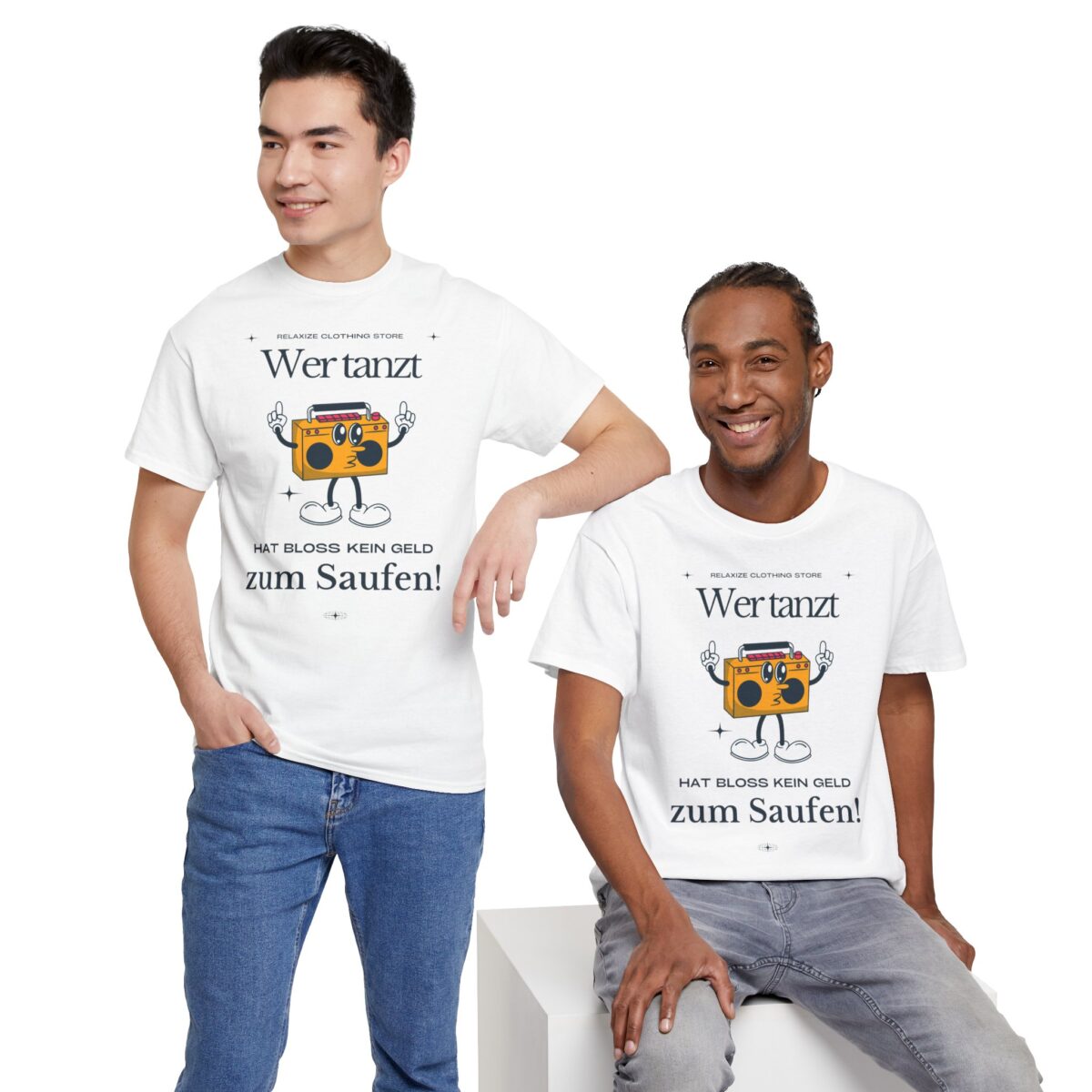 Wer tanz hat kein Geld zum saufen | Frontprint | Unisex Tee  | Heavy Cotton – Bild 10
